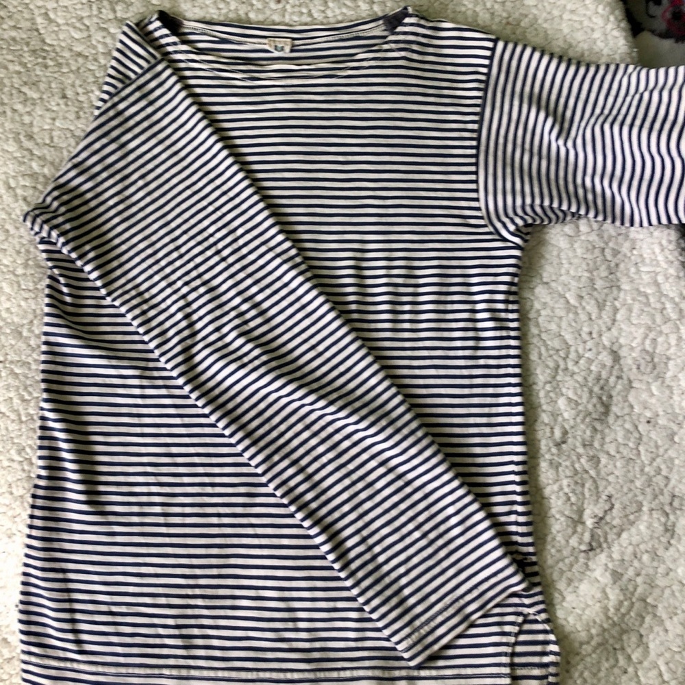 45RPM umii908 Breton Stripe Shirt Long Sleeve Cotton Size XS made in Japan - Picture 9 of 9